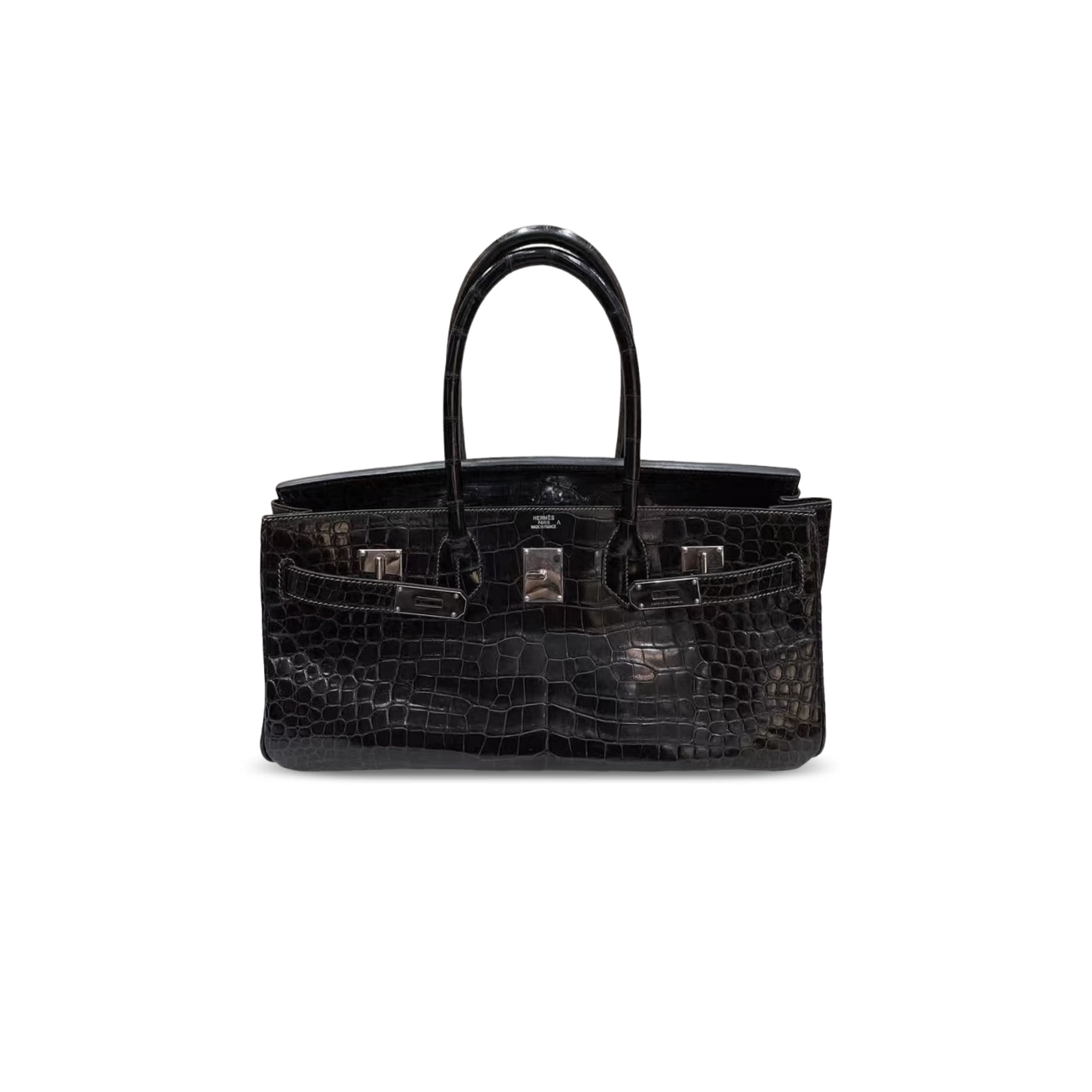 H**mes MASTER SHOULDER BIRKIN 42 GRAPHITE CROCODILE PALLADIUM HARDWARE (42*20*18cm)